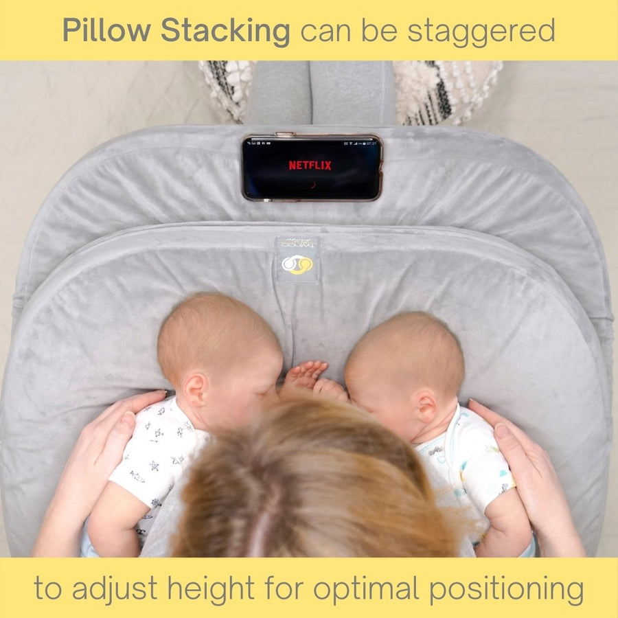 twingo nurse and lounge pillow stacking for optimal position and height